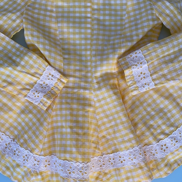 Vintage Yellow gingham skater dress size 8 - Picture 6 of 8